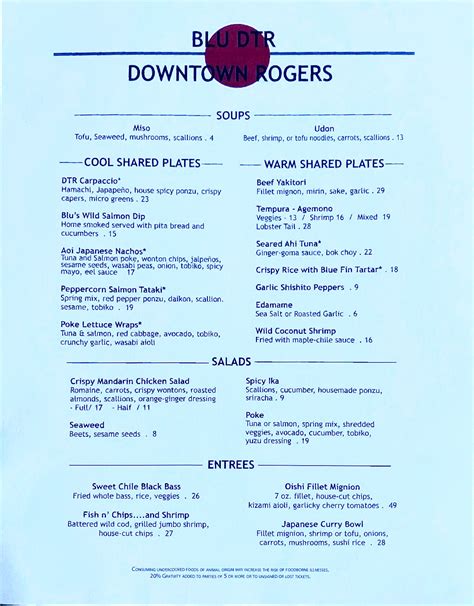 blu dtr|Blu DTR Online Menu 